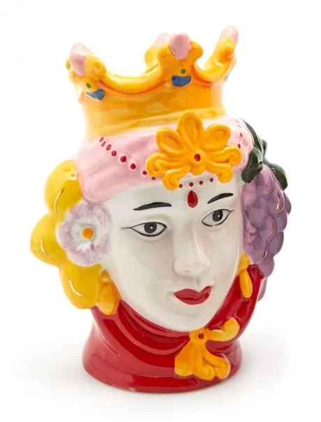 Oldenhof Siciliaans Hoofd Vrouw M ø 12 Cm X 17 Cm Aardewerk Roze Rood 3 Oldenhof Siciliaans Hoofd Vrouw M ø 12 Cm X 17 Cm Aardewerk Roze Rood