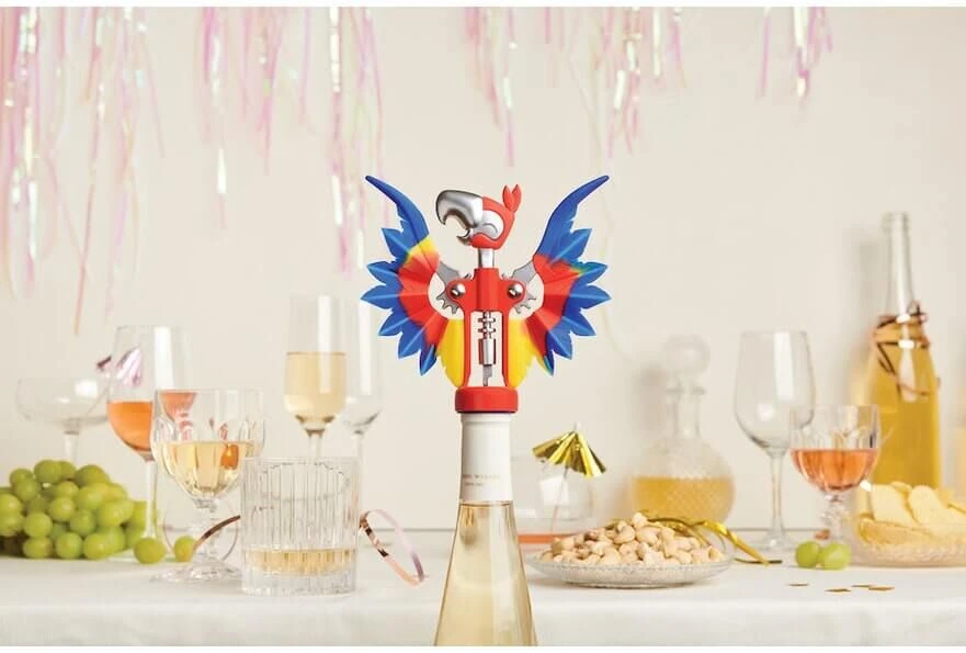 Ototo Pinot Kurkentrekker Papegaai Metaal/silicone 3 Ototo Pinot Kurkentrekker Papegaai Metaal/silicone