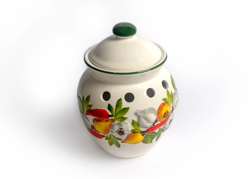 Oldenhof Knoflook- En Uienpot Klein Aardewerk Wit 3 Oldenhof Knoflook- En Uienpot Klein Aardewerk Wit