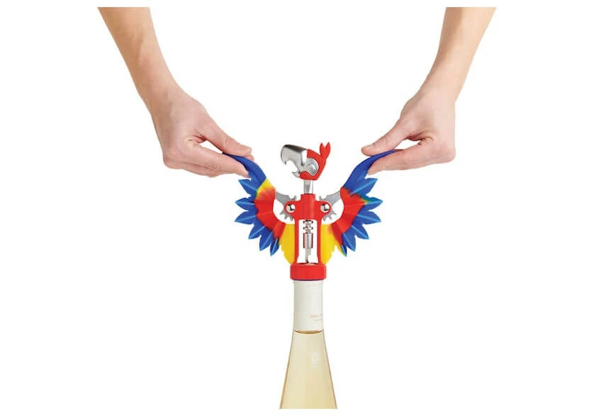 Ototo Pinot Kurkentrekker Papegaai Metaal/silicone 5 Ototo Pinot Kurkentrekker Papegaai Metaal/silicone - Afbeelding 3