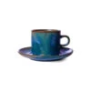 HK Living Chef Ceramics ACE7164 Kop En Schotel 220 Ml Aardewerk Rustic Blue -Servies Winkel ace7164 eg 72295