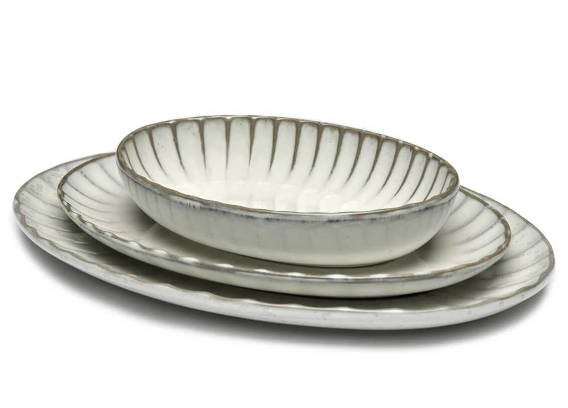 Serax INKU By Sergio Herman Bord Ovaal L 30 X 21 Cm H 1,7 Cm Aardewerk Wit 4 Serax INKU By Sergio Herman Bord Ovaal L 30 X 21 Cm H 1,7 Cm Aardewerk Wit - Afbeelding 2