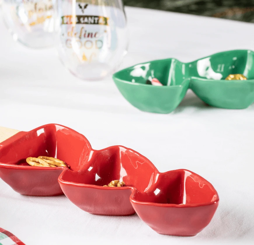 Ladelle Jingle Berry Serveerschaal Porselein Rood 4 Ladelle Jingle Berry Serveerschaal Porselein Rood - Afbeelding 2