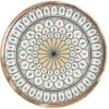 By Room Dienblad ø 40 Cm Mangohout Moroccan Print Bloemmotief Geel/groen