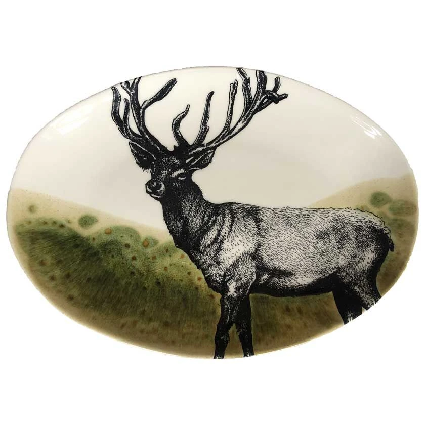 Duro Hunting Deer Ovaal Bord 39 X 28 Cm Aardewerk 3 Duro Hunting Deer Ovaal Bord 39 X 28 Cm Aardewerk