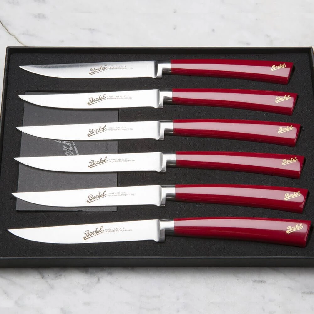 Berkel Elegance Steakmessenset Rood 6 Stuks 4 Berkel Elegance Steakmessenset Rood 6 Stuks - Afbeelding 2