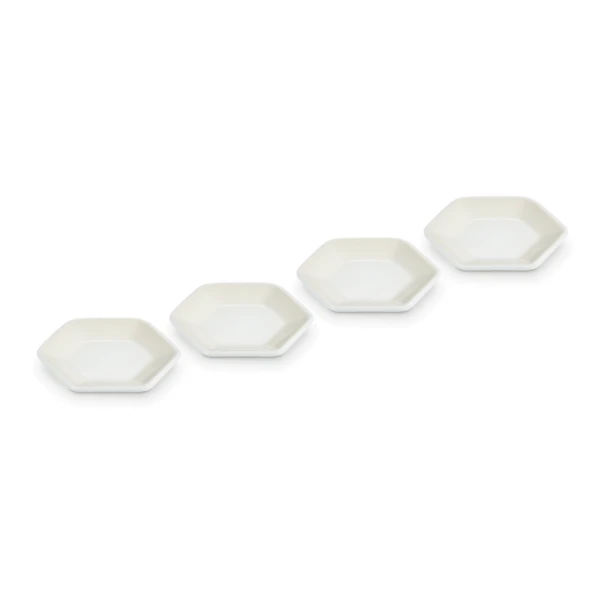 Le Creuset Hexagon Serveerschaaltje 9,5 Cm Aardewerk Meringue 4 Stuks 4 Le Creuset Hexagon Serveerschaaltje 9,5 Cm Aardewerk Meringue 4 Stuks - Afbeelding 2