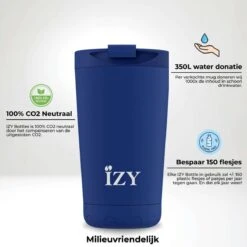 IZY Mugs Drinkbeker 350 Ml Blue Rvs -Servies Winkel izy mugs x marine infographic milieuvriendelijk nl min