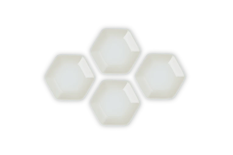 Le Creuset Hexagon Serveerschaaltje 9,5 Cm Aardewerk Meringue 4 Stuks 3 Le Creuset Hexagon Serveerschaaltje 9,5 Cm Aardewerk Meringue 4 Stuks
