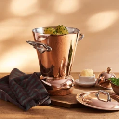 Mauviel M'30 Champagnekoeler Voor 2 Flessen Gehamerd Koper Messing Greep -Servies Winkel mauviel m 30 4