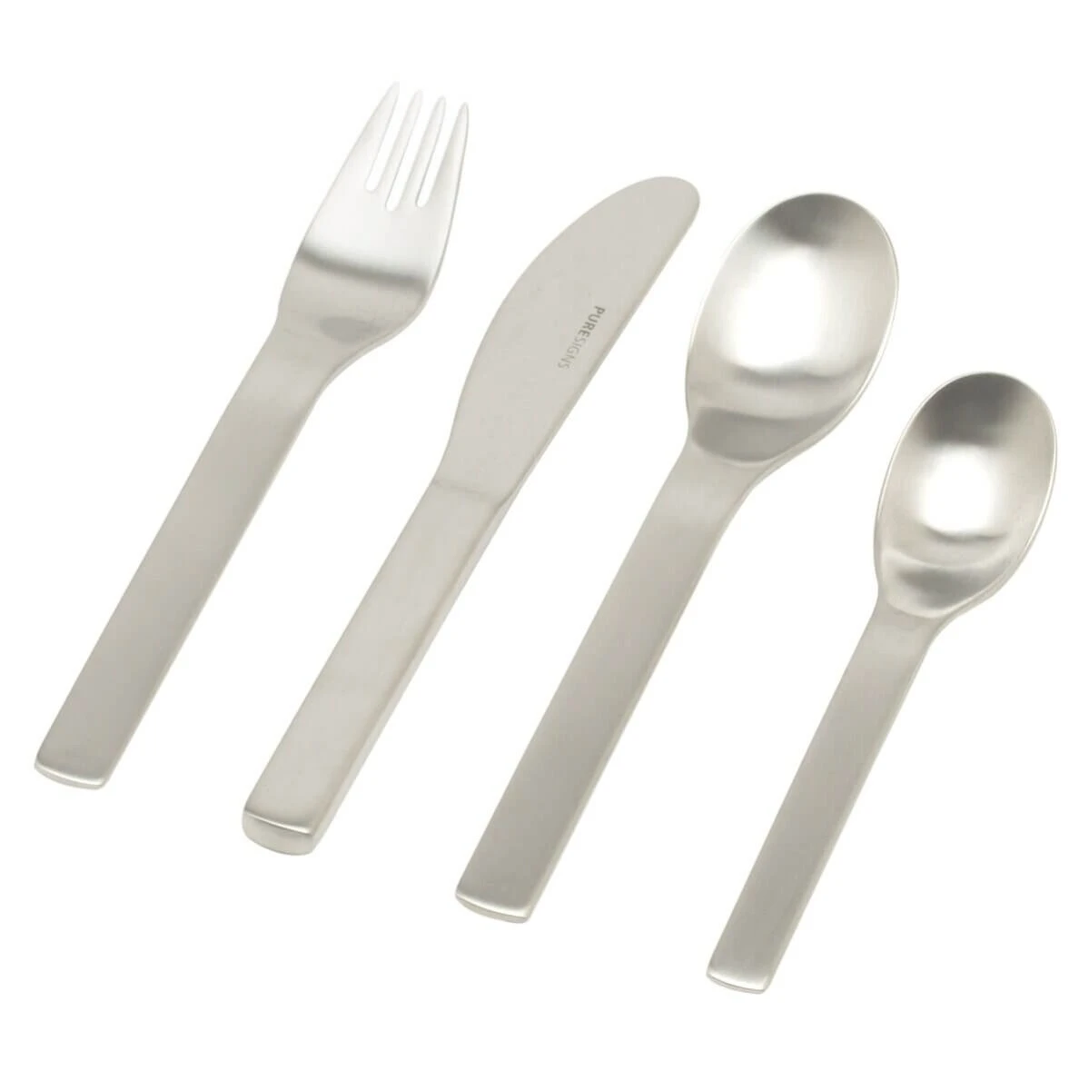 Puresigns One Mini Kinderbestek Rvs Mat 4-delig 3 Puresigns One Mini Kinderbestek Rvs Mat 4-delig