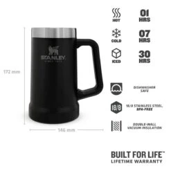 Stanley Adventure Stein Beker 700 Ml Mat Zwart -Servies Winkel stanley thebiggripbeerstein0.7l 24oz matteblack 3 1800x1800