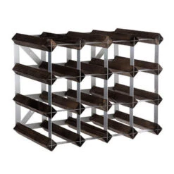 Traditional Wine Rack Co. Wijnrek Voor 16 Flessen 42 X 32,4 Cm Verbrande Eik Bruin